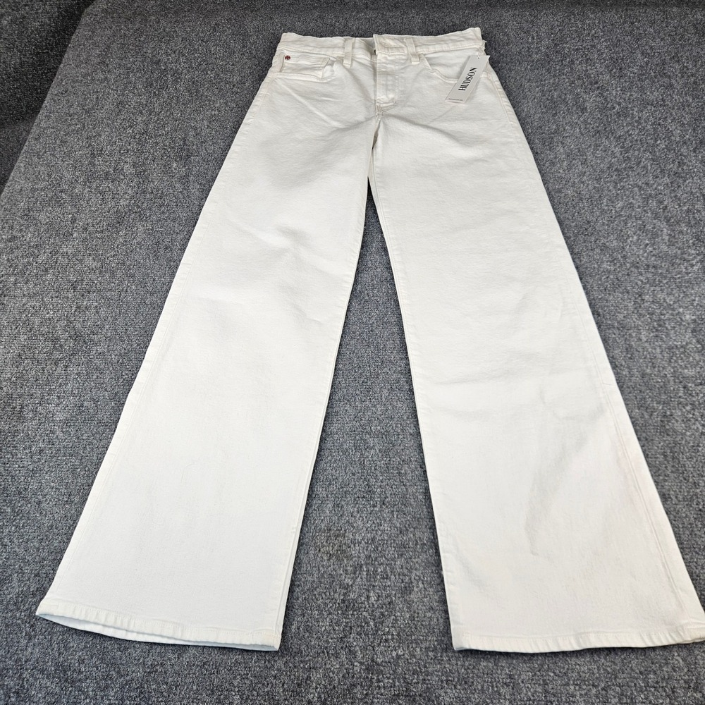 Hudson Rosalie High Rise Wide Leg‎ Jeans White CDOWHT7575 Size 25 NWT